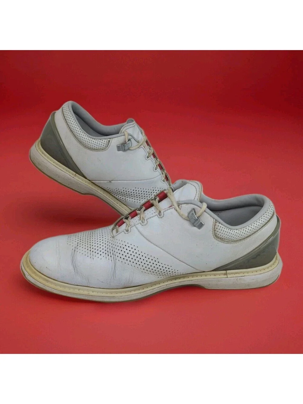 Nike Air Jordan ADG 4 Mens 12 46 Golf Shoes White Fire Red DM0103-105 Cleat Worn